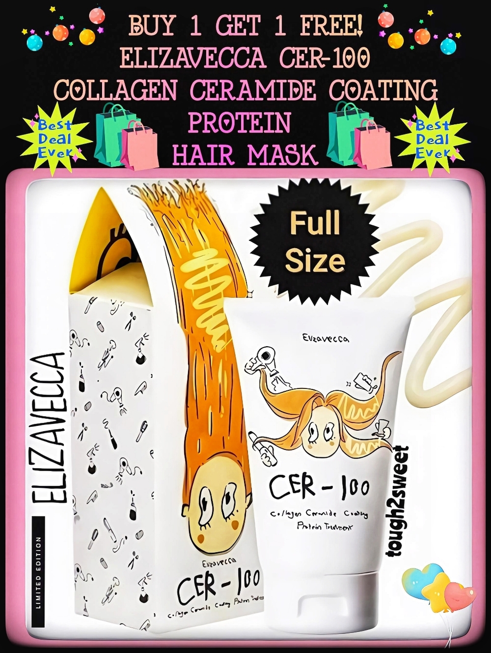 🆕️BUY 1 GET 1🎉🎉ELIZAVECCA CER-100 COLLAGEN CERAMIDE COATING PROTEIN HAIR MASK